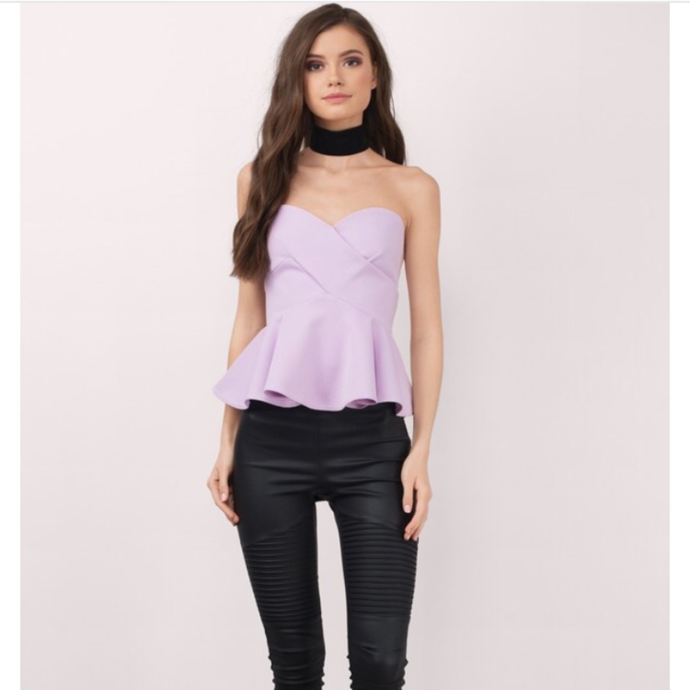 TOBI Lavender Peplum Top